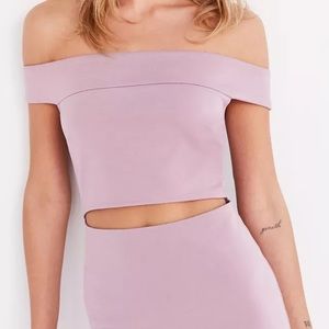 Purple silence + noise cutout off the shoulder lilac  bodycon dress XL
